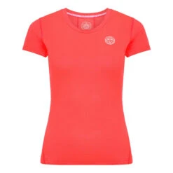 BIDI BADU Eve Tech Round-Neck T-Shirt Damen - Koralle, Weiß