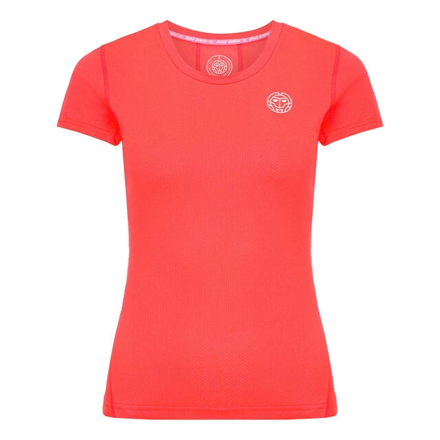 BIDI BADU Eve Tech Round-Neck T-Shirt Damen - Koralle, Weiß 3 BIDI BADU Eve Tech Round-Neck T-Shirt Damen - Koralle, Weiß