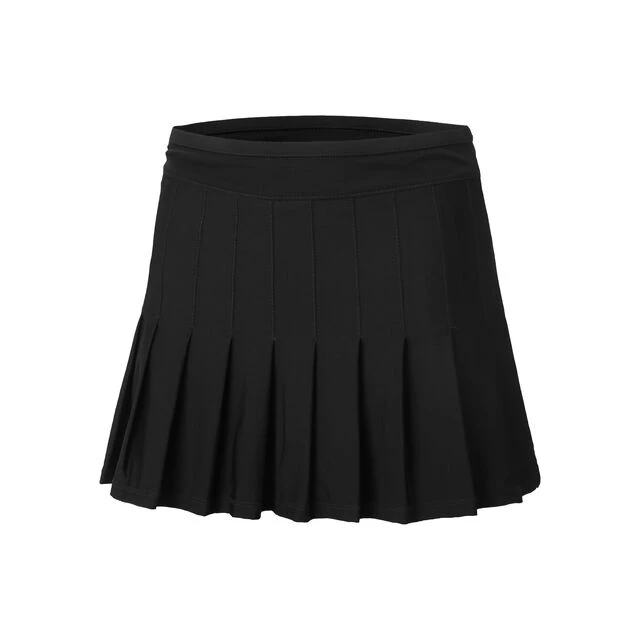 Long Retro Pleated Rock Damen - Schwarz 3 Long Retro Pleated Rock Damen - Schwarz