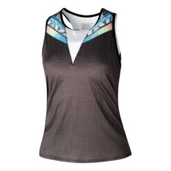 Grid Slit Back Bralette Tank-Top Damen - Schwarz, Mehrfarbig