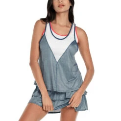 Royal Palm Layer Tank-Top Damen - Blau, Weiß -BIDI BADU Verkäufe 01300000 13