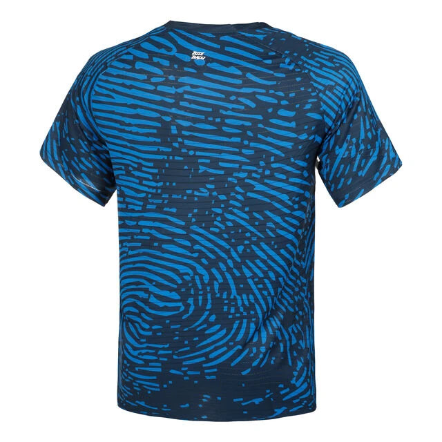 BIDI BADU Fingerprint Round Neck T-Shirt Herren - Dunkelblau, Weiß 4 BIDI BADU Fingerprint Round Neck T-Shirt Herren - Dunkelblau, Weiß – Bild 2
