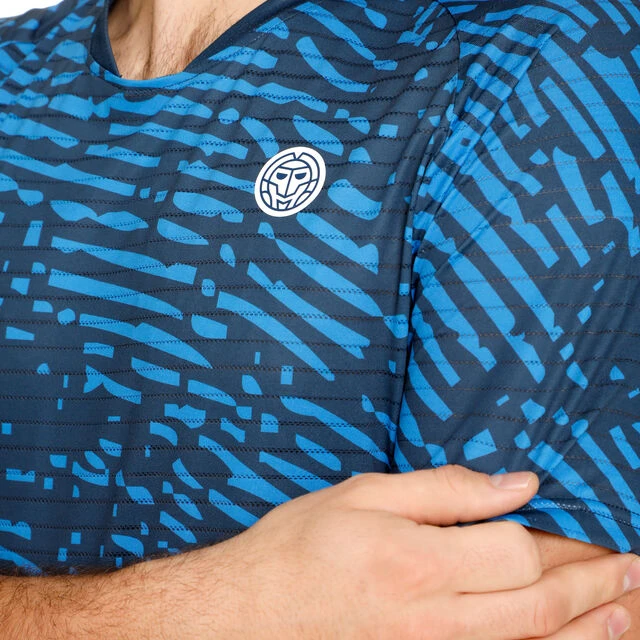 BIDI BADU Fingerprint Round Neck T-Shirt Herren - Dunkelblau, Weiß 7 BIDI BADU Fingerprint Round Neck T-Shirt Herren - Dunkelblau, Weiß – Bild 5