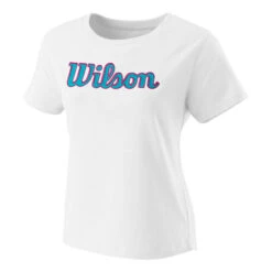 Wilson Sript Eco T-Shirt Damen - Weiß, Blau