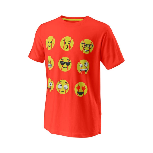 Wilson Emotion Fun Tech T-Shirt Jungen - Orange, Gelb 3 Wilson Emotion Fun Tech T-Shirt Jungen - Orange, Gelb