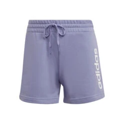 ADIDAS Linear French Terry Shorts Damen - Lila, Weiß
