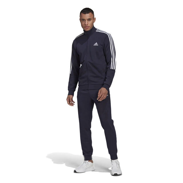 ADIDAS 3 Stripes French Terry Trainingsanzug Herren - Blau 4 ADIDAS 3 Stripes French Terry Trainingsanzug Herren - Blau – Bild 2