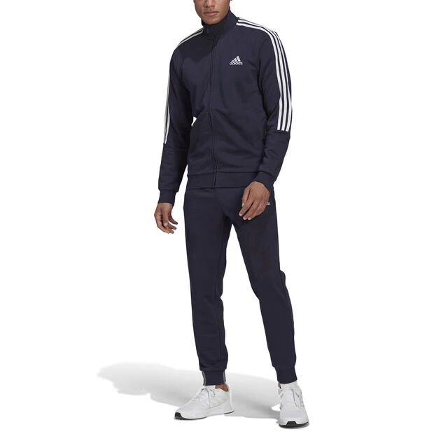 ADIDAS 3 Stripes French Terry Trainingsanzug Herren - Blau 6 ADIDAS 3 Stripes French Terry Trainingsanzug Herren - Blau – Bild 4