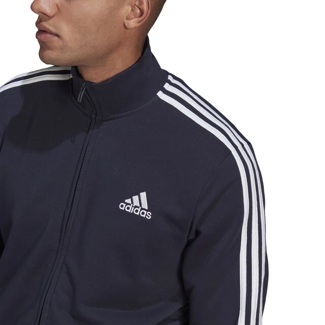 ADIDAS 3 Stripes French Terry Trainingsanzug Herren - Blau 7 ADIDAS 3 Stripes French Terry Trainingsanzug Herren - Blau – Bild 5