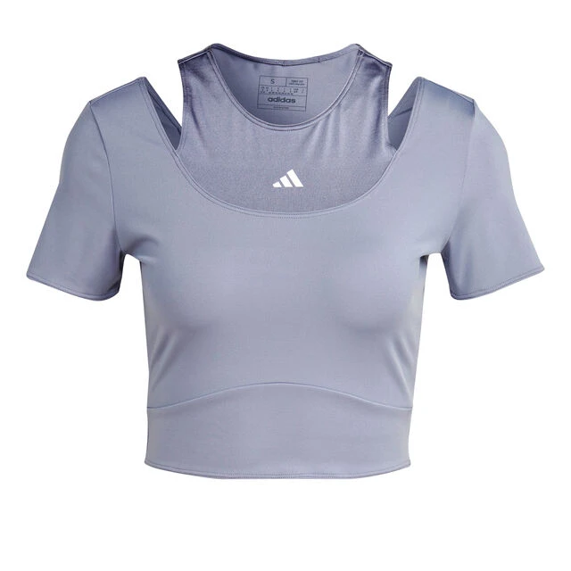ADIDAS Training HIIT AEROREADY Crop Training T-Shirt Damen - Grau 3 ADIDAS Training HIIT AEROREADY Crop Training T-Shirt Damen - Grau