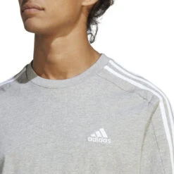 ADIDAS Essentials Single Jersey 3-Stripes T-Shirt Herren - Hellgrau, Weiß -BIDI BADU Verkäufe 17893000 16
