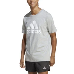 ADIDAS Essentials Single Jersey Big Logo T-Shirt Herren - Hellgrau, Weiß