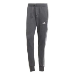 ADIDAS Essentials French Terry Tapered Cuff 3-Stripes Trainingshose Herren - Grau, Weiß