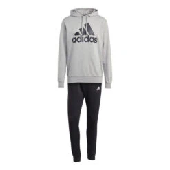 ADIDAS Big Logo Terry Trainingsanzug Herren - Hellgrau, Schwarz