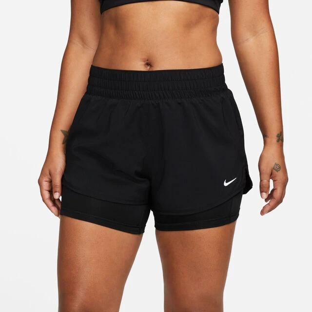 Nike Dri-Fit One MR 3in 2in1 Shorts Damen - Schwarz 3 Nike Dri-Fit One MR 3in 2in1 Shorts Damen - Schwarz