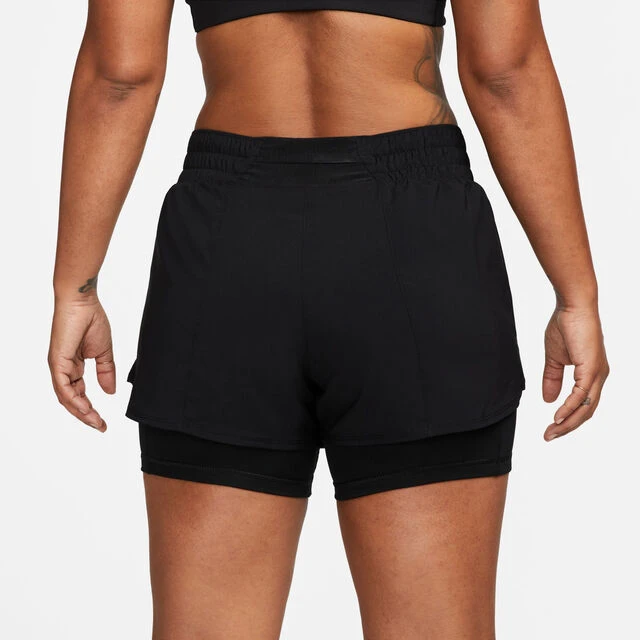 Nike Dri-Fit One MR 3in 2in1 Shorts Damen - Schwarz 4 Nike Dri-Fit One MR 3in 2in1 Shorts Damen - Schwarz – Bild 2