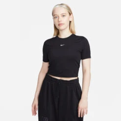 Nike New Sportswear Essential Slim CRP LBR T-Shirt Damen - Schwarz -BIDI BADU Verkäufe 57028000 13